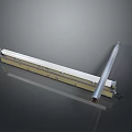 Modern Slim Lighting Fixture Set With Silver Metal Tubes And Reflective Base Design