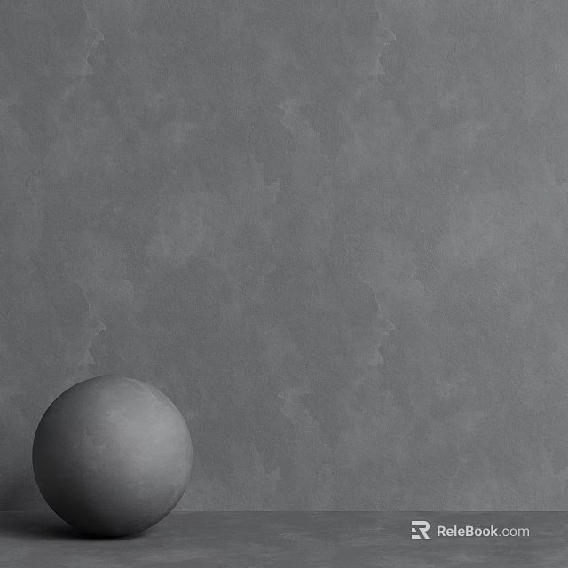 Gray Textured Floor Tiles With Decorative Round Ball And Smooth Surface 3d model