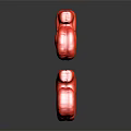 Glossy Red Numbers 1234578906 on Black Background with Clear Reflections