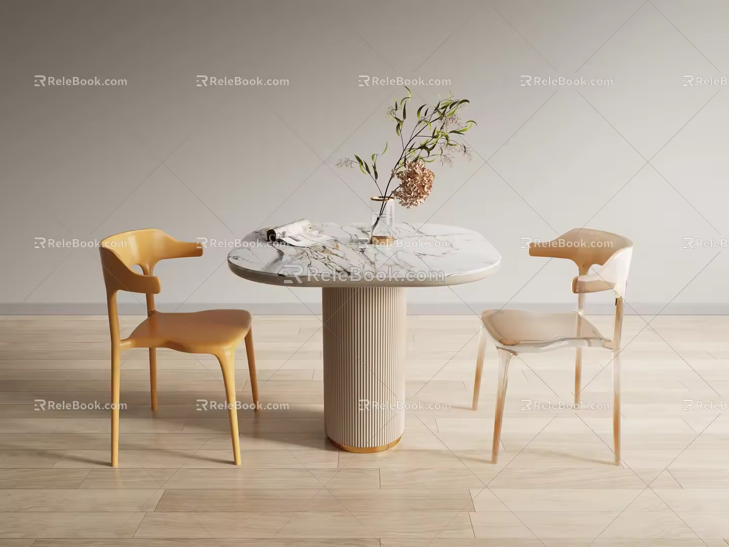 Modern leisure table and chair combination leisure table and chair 3d model