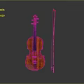 Beautiful Handcrafted Wooden Violin With Bow And Natural Wood Grain
