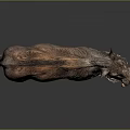 Warthog With Brown Fur Mane And Tusks In Detailed Standing Posture On Gray Background