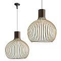 Modern Chandeliers with Woven Metal Mesh Striped and Golden Designs