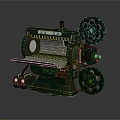 Vintage Projection Monitoring Device With Mechanical Structure Film Reels And Projection Lens