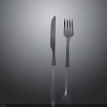 Stainless Steel Knife And Fork Modern Design Essential Tableware For Daily Dining Use 3d model