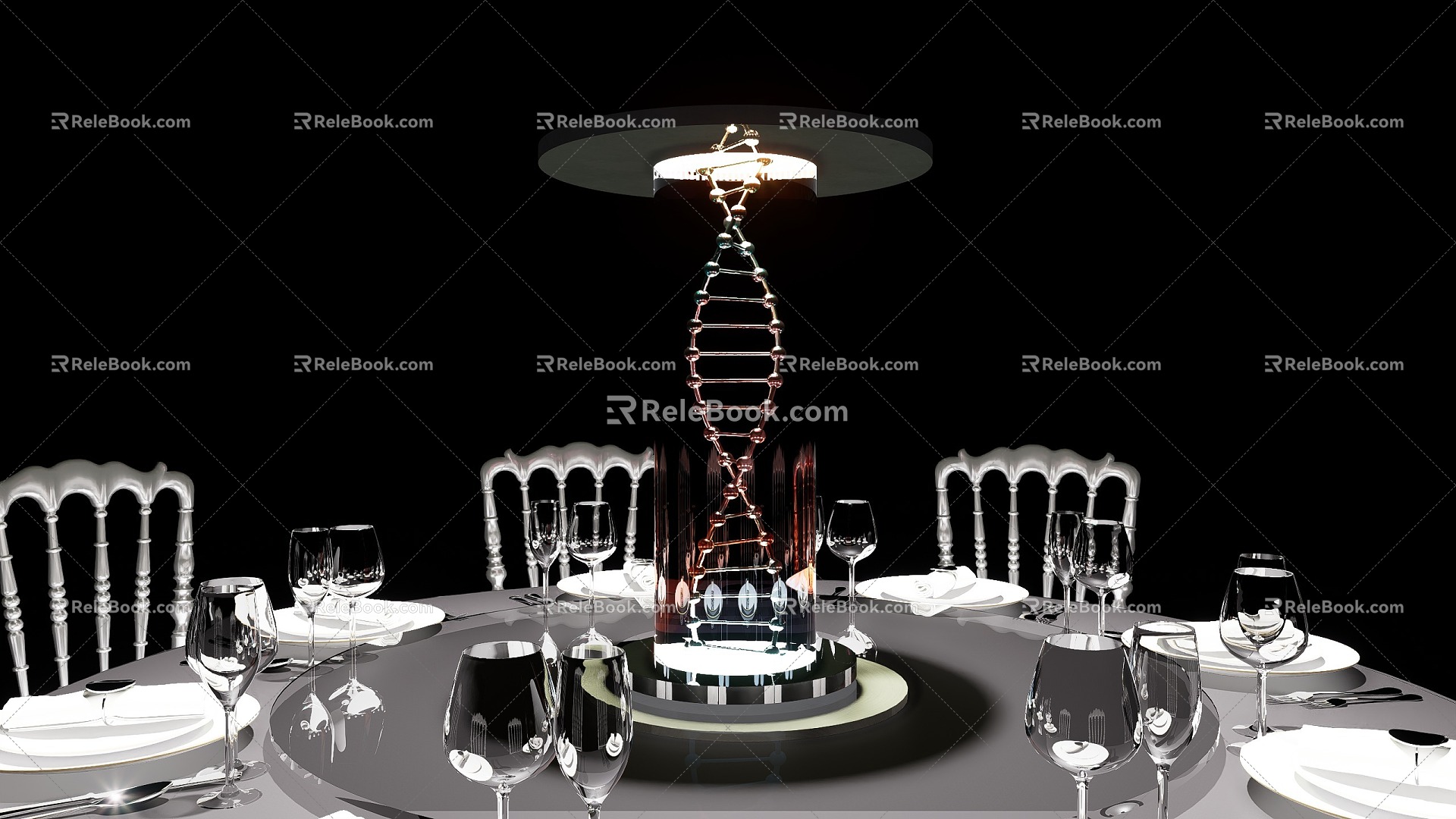 Wedding Auditorium Wedding Table Flower Rack Banquet Table Flower DNA 3d model