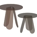 Round Glass Top Coffee Tables With Geometric Legs In Two Tone Colors