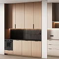 Modern Kitchen With Light Wood Cabinets Drawers And Oven Appliance