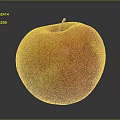 Fresh Ripe Orange Red Apple With Red Spots On Dark Background And Reflection