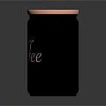 Black Coffee Storage Jar With Copper Lid And Gold Coffee Lettering