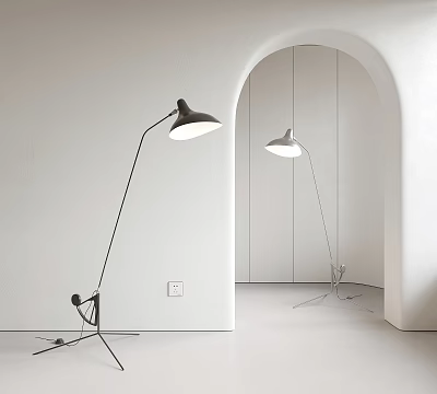 Modern Floor Lamps In Minimalist Interior Space 3d model Modern Floor Lamps In Minimalist Interior Space 3d model