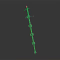 Green Decorative Weapon With Red Tip And Yellow Patterned Blade Design 3d model