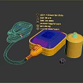 Practical Household Supplies With Yellow Float Switch Black Cable And Cylindrical Container