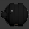 Futuristic Mechanical Robot Character With Spherical Body Antenna And Blue Sensors