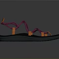 Comfortable Purple Orange Strap Sandals With Black Non Slip Sole Design