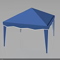 Modern Blue Geometric Table With Unique Legs Smooth Surface And White Accent Lines 3d model