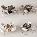 Mahjong Table Chess Table Combination 3d model