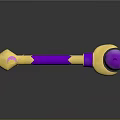 Ornate Purple Scepter With Golden Tip Accents And Shiny Purple Orb