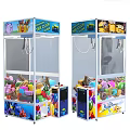 Colorful Commercial Claw Machine With Cartoon Characters And Stuffed Toys For Amusement