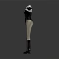 Stylish Women's Outfit With Corset Shirt Beige Pants And Leather Boots