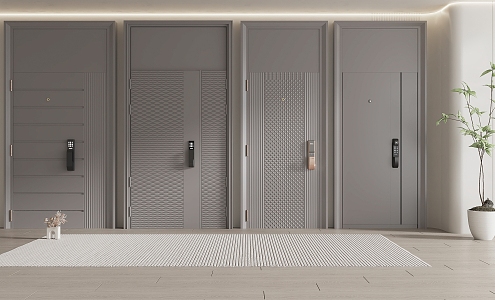 Modern double door double door 3d model