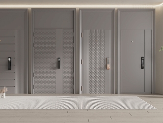 Modern double door double door 3d model