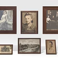 Vintage Wooden Photo Frames With Old Photographs In Multiple Sizes And Styles
