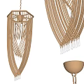 Elegant Modern Gold Chandelier with Hanging Chain Elements for Interior Design 3d model