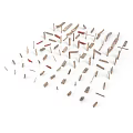 Wooden Clothespins with Red Accents in Various Sizes for Daily Household Use