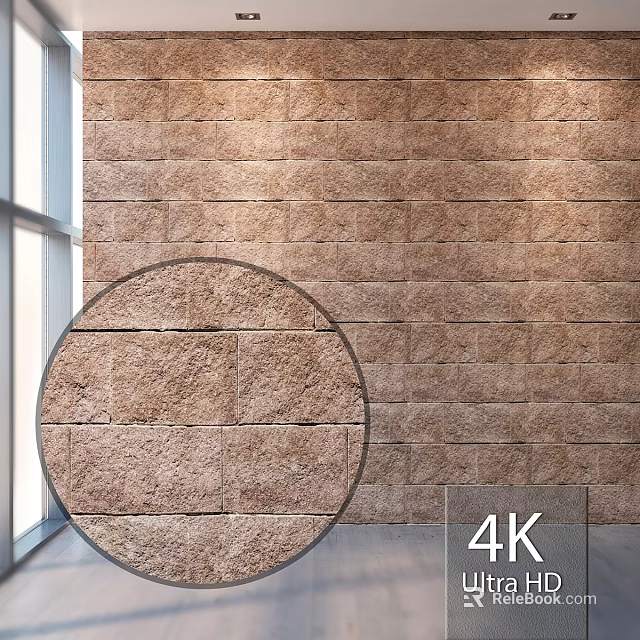 Textured Stone Wall Construction Components With High Definition 4K Details 3d model