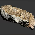 Natural Rock Specimen Featuring Rough Surface And White Brown Texture On Black