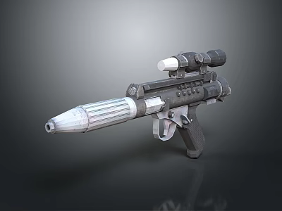 Futuristic Energy Weapon Rifle With Scope Vented Barrel Mechanical Grip And Modern Design 3d model