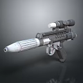 Futuristic Energy Weapon Rifle With Scope Vented Barrel Mechanical Grip And Modern Design