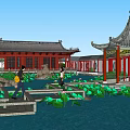 Ancient Architecture Traditional Chinese Garden Design With Pond Pavilions And Courtyard Layout