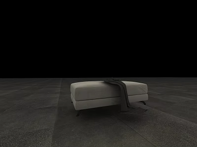 Modern Gray Single Sofa With Throw Blanket On Dark Floor Setting 3d model
