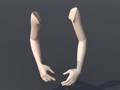 Mannequin Arms With Natural Skin Tone In Open Hands Pose For Fashion 3d model