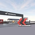 Efficient Road Facilities In Parking Layout With Lanes Signage Kiosk And Grass Area