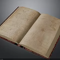 Sculpture Carving On Open Ancient Book Pages With Decorative Cover And Patterns