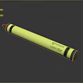 Green Yellow Crayon With Black Rings And Labeled Green Verde