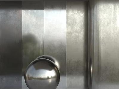 Stainless Steel Structural Components With Polished Metal Plates And Spherical Elements 3d model