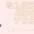Modern Neon Lamp Combination With Digital Numbers 0123456789 And Power Supply Cable