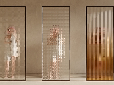 Metal art glass screen partition 3d model