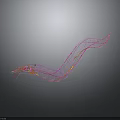 Abstract Colorful Line Art With Wavy 3D Structure And Vibrant Curves