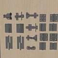 Various Stainless Steel Hinges And Connectors Neatly Arranged In Wooden Drawer