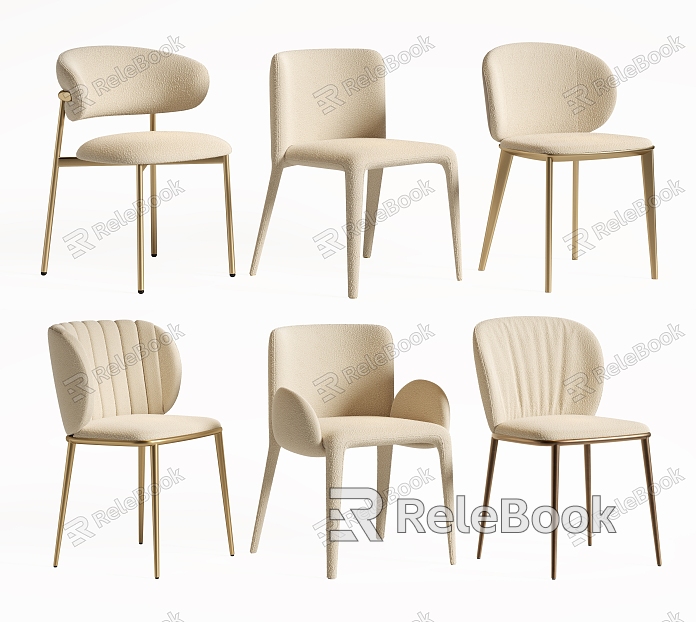 Chair Combination Dining Chair Cream Style Chair Lambswool Chair model