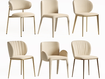 Chair Combination Dining Chair Cream Style Chair Lambswool Chair model