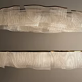 Contemporary Ceiling Lights With Wavy Edges Striped Transparent Panels And Metal Frame