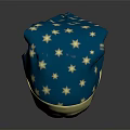 Stylish Blue Hat With Yellow Stars And Yellow Trim Design For Casual Look