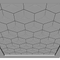 Modern Ceiling Design With Hexagonal Geometric Patterns And Illuminated Details