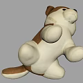 Plush Brown And White Puppy Decorative Ornament Set For Home Decor